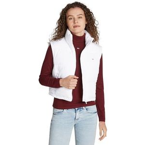 Tommy Jeans Dames TJW CRP ESSENTIAL PUFFER VEST DW0DW19696 Vest, wit (wit), XS, Wit (wit), XS