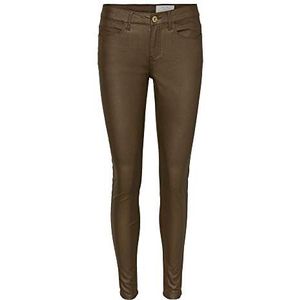 NOISY MAY Dames NMKIMMY NW Skinny Coated Pants S broek, Kalamata, S/30, Kalamata, S