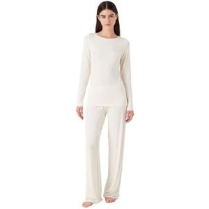Emporio Armani Pajama's voor dames, vloeistof, viscose, pajama set (2 stuks), wit, M