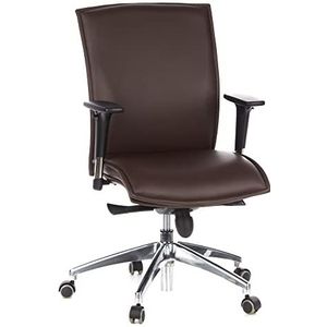 hjh OFFICE 600140 Ergonomische bureaustoel MURANO 10, Koe nappaleer, Computer Office Chair, draaibarebureaustoel, Bruin