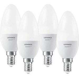 LEDVANCE LED lamp | Lampvoet: E14 | instelbaar wit | 2700…6500 K | 5 W | SMART+ Candle instelbaar wit [Energie-efficiëntieklasse A+] | 4 stuks
