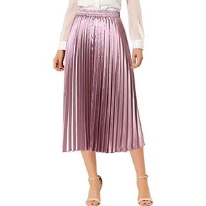 Allegra K Plissé plissé voor dames, Rose Purple, M