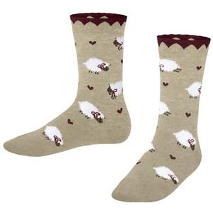 FALKE Uniseks-kind Sokken Cute Sheep K So katoen viscose gedessineerd 1 paar, Beige Sand Melange 4650, 19-22