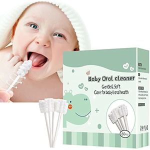Baby Oral Cleaner, 60/120 Pack Flexibele Baby Orale Cleaner - Baby Tandenborstel, Baby Mondreiniger, Zachte Gaas Tandenborstel Pasgeboren Orale Reinigingsstok Zorg voor Baok