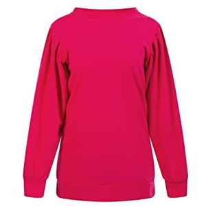EUCALY Sweatshirt voor dames, donkerroze, XL/XXL