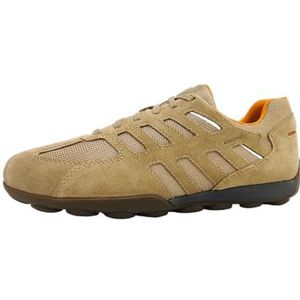 GEOX - Sneakers Laag - Beige - Uitneembare Zool - Snoersluiting - Glad Leer