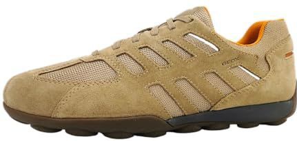 GEOX - Sneakers Laag - Beige - Uitneembare Zool - Snoersluiting - Glad Leer