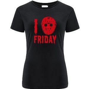 ERT GROUP Origineel en officieel gelicentieerd zwart horror-T-shirt voor dames, Friday The 13th 008, enkelzijdig bedrukt, maat XXL, Vrijdag The 13th 008 Zwart, XXL