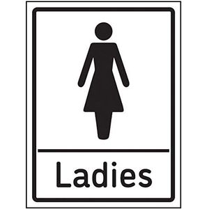 VSafety dames toiletten bord - 150x200mm - 3mm geborsteld aluminium composiet