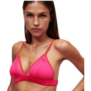 KARL LAGERFELD Dames Satijnen Triangelbeha Met Karl Signature, Rood/Roze, L