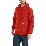 Carhartt Midweight Sleeve Logo Hoodie heren Sweatshirt, Paprikarood [Chili Pepper Heather], XL