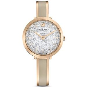 Swarovski Crystalline Delight horloge, Swiss Made, Metalen armband, Grijs, Roségoudkleurige afwerking