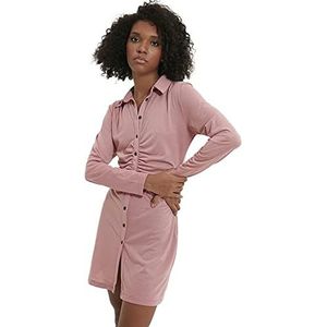 Trendyol Dames Loungewear Mini Standard Slim Geweven Jurk Roze, roze, M