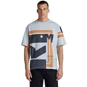 G-STAR RAW Dames Unisex Scarf Graphic Boxy r t T-Shirt, Blauw (dk Ice C336-798), M