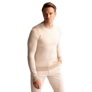 DeFacto Herentruien & vesten - veelzijdige trui voor heren standaard fit ronde hals, beige, 4XL