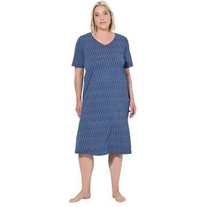 gs1 data protected company 4069787000005 Dames Nachthemd, Stippen, V-hals, Nightgown, Nachtblauw, 50, nachtblauw, 50
