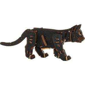 EWA Eco-Wood-Art - ZWART KITTEN - Houten mechanisch 3D puzzel - Puzzel voor volwassenen en tieners, 14+ - Lijmloze zelfassemblage - 236 stukjes