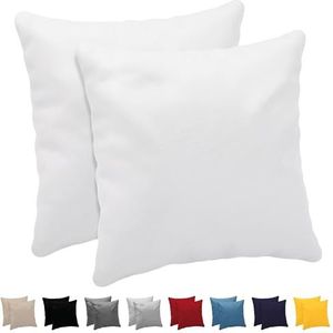 Dreamzie Kussensloop (Set van 2) – Wit Katoen - Voor Kussens 60 x 60 cm - 100% Jersey Katoen - Beddengoed Dubbel Bed Kussensloop - Kussenbeschermer - Bestendig en Hypoallergeen