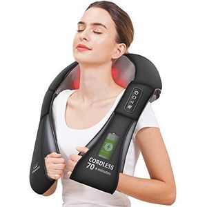 SNAILAX Draadloos nekmassageapparaat - Verwarmd schouder- en nekmassageapparaat, nek- en rugmassage, taille, voet, elektrisch massagekussen, cadeau voor Kerstmis, dames, heren