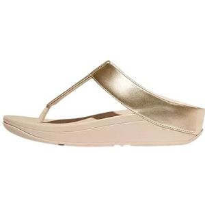 FitFlop FINO Glitterdust Metallic Teenslippers voor dames, Platino, 35.5 EU