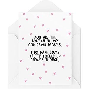 Grappige verjaardagskaarten | You Are The Woman Of My Dreams Card | Vrouw Vriendin Partner Valentijnsdag Banter voor haar verjaardag | CBH661