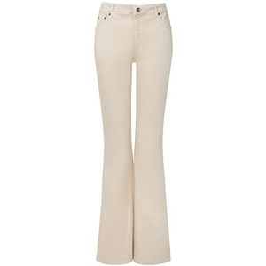 Joe Browns Dames Essentials Ecru Hoge Taille Bootcut Flared Jeans, Beige, 8L, Ecru, 34 NL/Lang