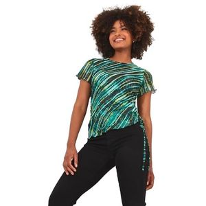 Joe Browns Vrouwen Gestreepte Stretch Mesh Sla Rand Korte Mouw Top, Groen, 10, Groen, 36