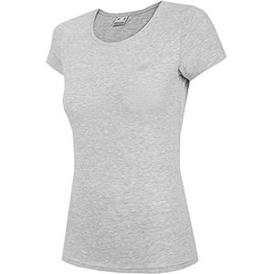4F T-shirt voor dames, COLD LIGHT GREY MELANGE, M