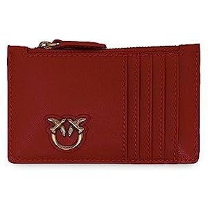 Pinko Airone Kaarthouder Kalf Zijde Accessoires voor Dames Reiskaarten, R40q_dark rood-antiek goud, U