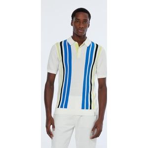 Scotch & Soda Gebreid poloshirt voor heren, Swan, XL
