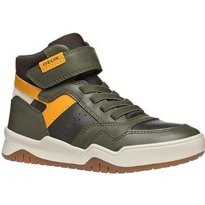 Geox j Perth Boy Unisex Sneakers - Dk Green Ochre