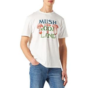 Springfield Heren T-shirt, korte mouwen, mushroom, Ivoor, M