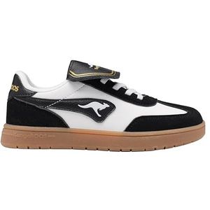 KangaROOS K-ca Bam Flap Og Sneakers voor kinderen, uniseks, Jet Black White, 28 EU