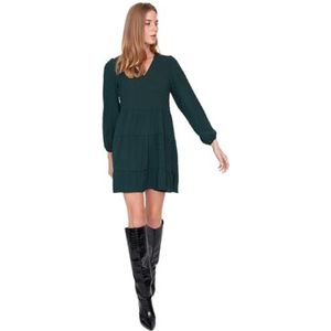 Trendyol FeMan Mini Shift Relaxed fit geweven jurk, smaragd,34, Emerald, 32