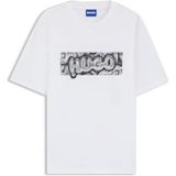 HUGO - Nedirix - T-shirt - Grijs - Zwart - Wit