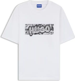 HUGO - Nedirix - T-shirt - Grijs - Zwart - Wit