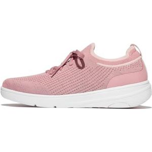 Fitflop Dames Super-Q Knit Slip-ON Laced Sneakers, Soft Blush, 8 UK, Zachte blos, 42 EU
