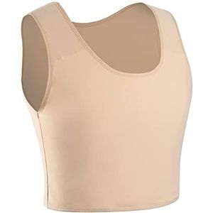 XUJI Vrouwen transgender Tomboy FTM ademende halve borstband, Naakt, 4XL