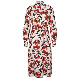 Seidensticker Blousejurk voor dames, maxi-jurk, regular fit, gemakkelijk te strijken, hemdblousekraag, knoopriem, maxi, 100% viscose, rood, 40