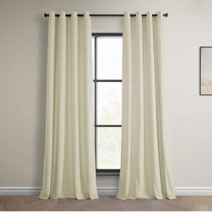 HPD Half Price Drapes Heritage pluche fluwelen doorvoergordijnen voor slaapkamer en woonkamer 50 x 84, VPYC-198593-84-GR (1 paneel) Au Lait Creme