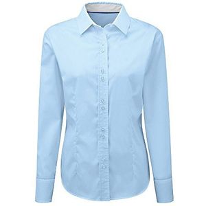 Alexandra STC-NF84PB-26 dames shirt met lange mouwen, effen katoen, maat 26, lichtblauw