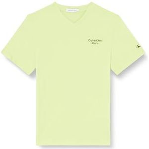 Calvin Klein Jeans Jongens Ckj Stack Logo V-hals T-Shirt S/S, Groen., 14 jaar