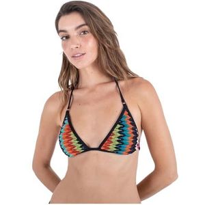 Top Bikini Dames - Chevron Knit Schouderriem Tri Zwart Multi