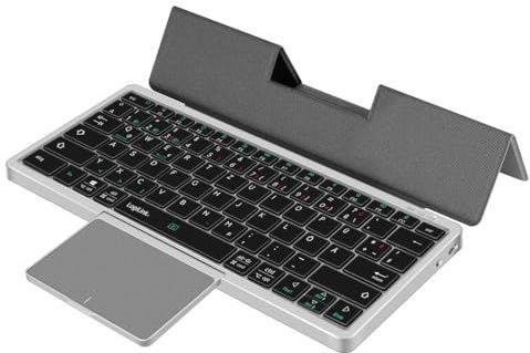 LogiLink - Draadloos Multi-Device-Toetsenbord - Grijs - BT 5.1 - Met Trackpad