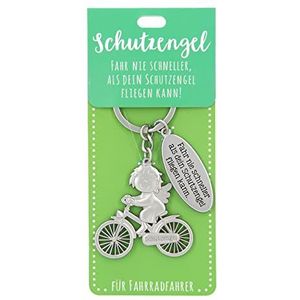 Depesche 11343-009 Beschermengel sleutelhanger voor mannen en vrouwen, van metaal, geluksbrenger voor fietsers, ideaal als klein geschenk voor je geliefde onderweg, zilverkleuren