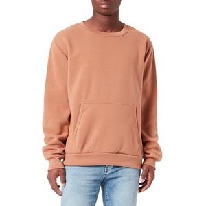 Mo Athlsr Gebreid sweatshirt voor heren met ronde hals polyester camel maat L, kameel, L