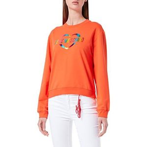 Love Moschino Dames Love Heart Multicolor Foil Print Sweatshirt, oranje, 48