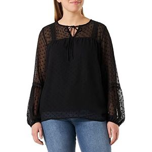 Vila Dames VIEDEE L/S TOP/SU-NOOS blouse, zwart, 34, Schwarz, 34