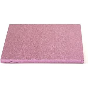 0931812 DECORA vierkante taartplaat roze CM 30X30X1,2 H