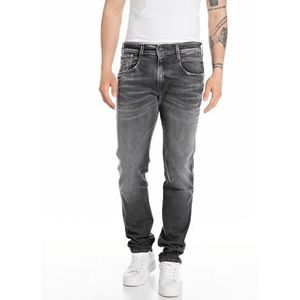 Replay Anbass Aged Herenjeans, slim fit, 097, donkergrijs, 31W x 36L